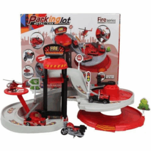 pista bomberos infantil con autos metalicos